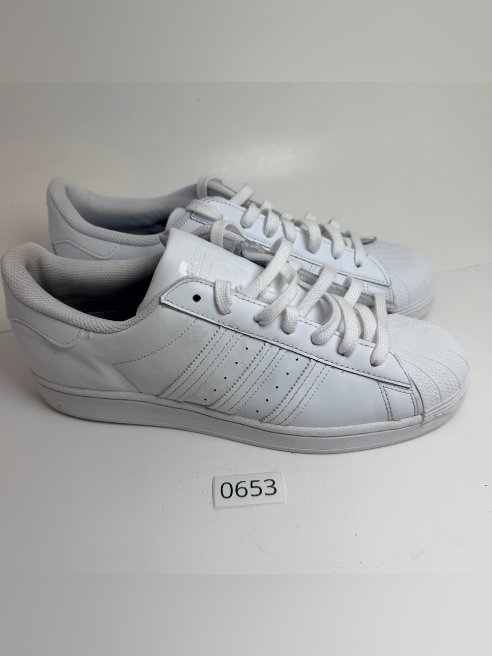adidas White Leather Low-Top Sneakers